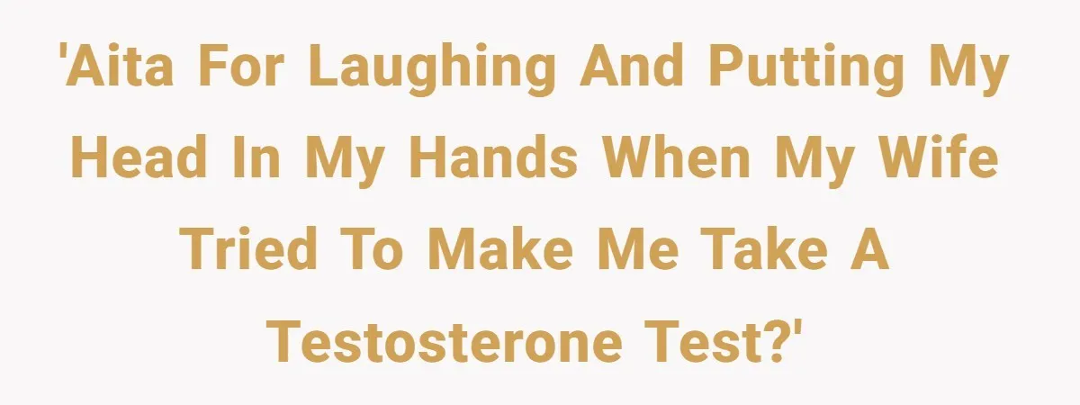 Man Telling Postpartum Wife He Find Women at Work Attractive After She Questioned His Hormones 'AITA for laughing and putting my head in my hands when my wife tried to make me take a testosterone test?'