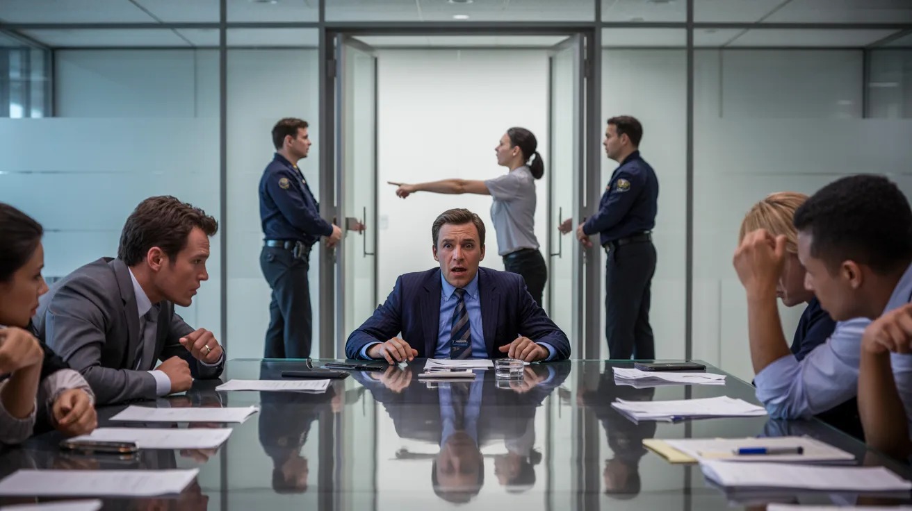 Man Watches In Silence As Security Escorts His Wife Out Of His Workplace Man Watches In Silence As Security Escorts His Wife Out Of His Workplace