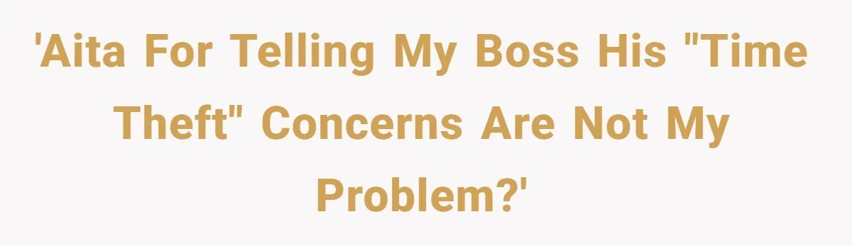 'AITA for telling my boss his "time theft" concerns are not my problem?'