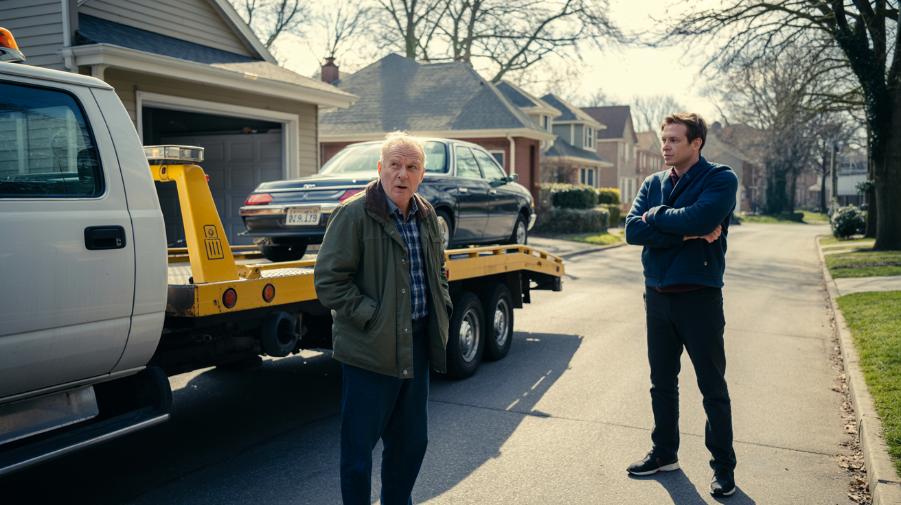 Neighbor Ignores Repeated Requests and Loses His Car to a Tow Truck