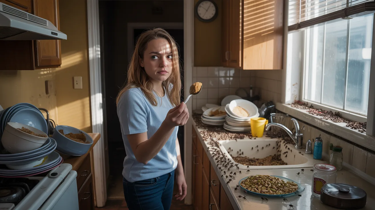 Roommates Leave The Kitchen A Mess, So She Decides To Feed The Ants Before Moving Out