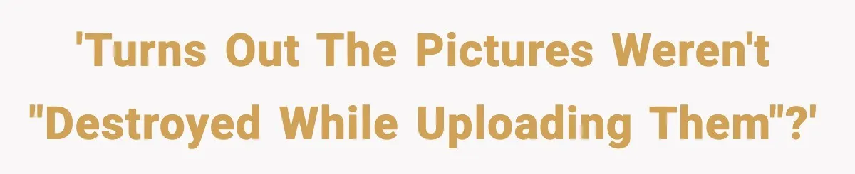 She Thought the Photos Were Lost, Then Found Them on Someone Else’s Phone 'Turns out the pictures weren't "destroyed while uploading them"?'