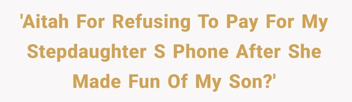 Stepfather Refuses To Pay For A Phone Repair After Stepdaughter Mocked His Sons Stutter Online 'AITAH for refusing to pay for my stepdaughter s phone after she made fun of my son?'