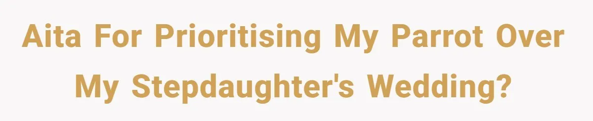 Stepmom Says No To Stepdaughter’s Wedding Prep Because Of Her Rescue Parrot AITA for prioritising my parrot over my stepdaughter's wedding?