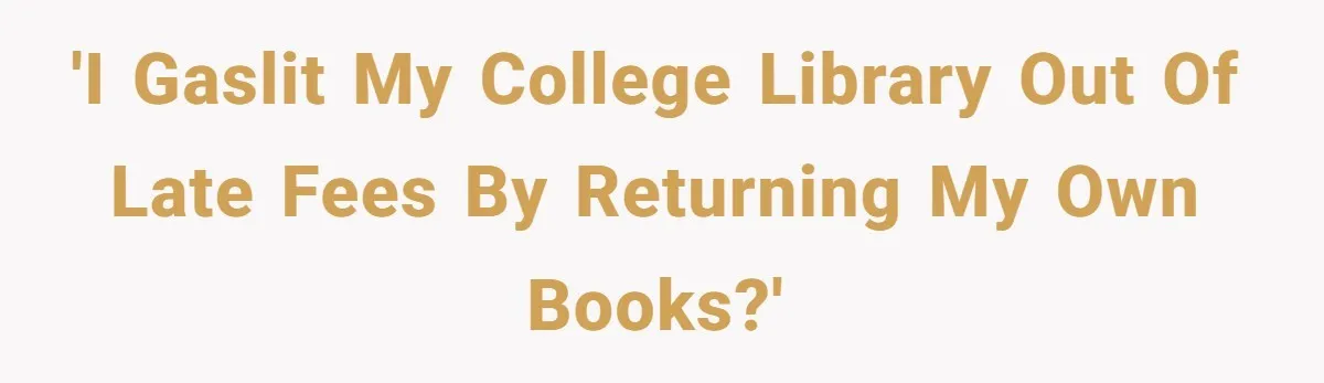 Student Returns Overdue Library Books And Gaslights The System Out Of Late Fees 'I gaslit my college library out of late fees by returning my own books?'