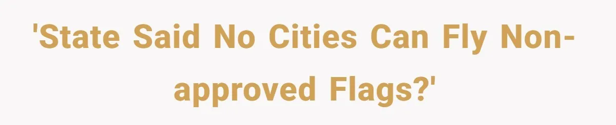The State Said No Pride Flags. So the City Found a Way to Keep the Colors Anyway 'State said no cities can fly non-approved flags?'