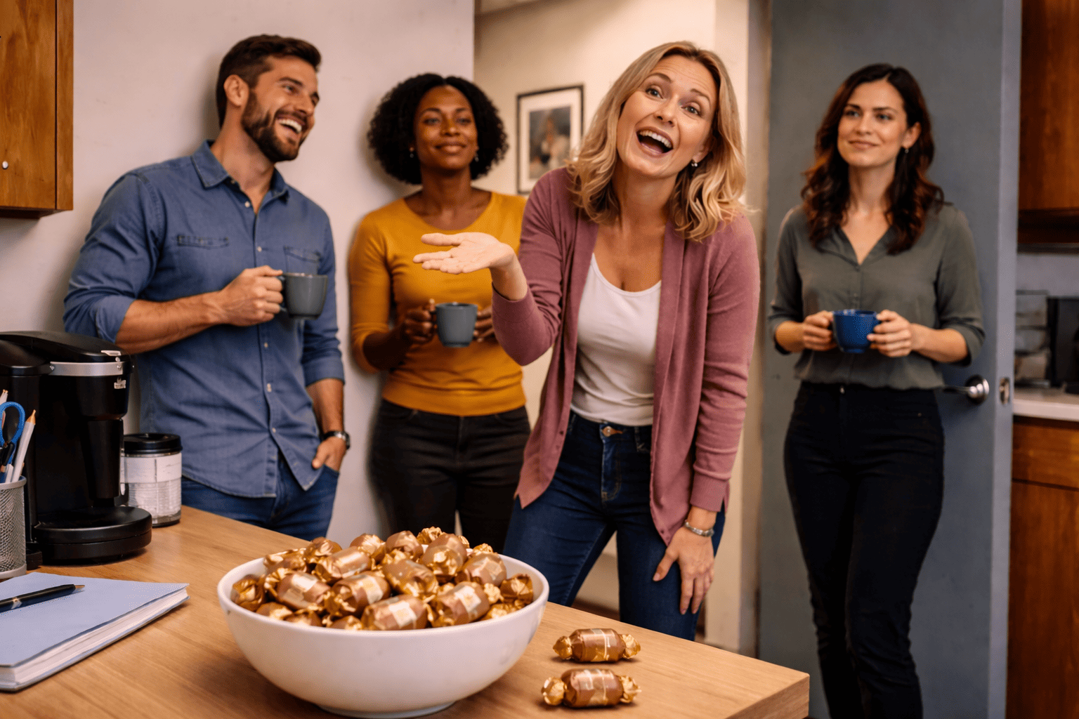Woman Offers Candy, But Office Drama Over “Naughty” Snacking Pushes Her To The Edge Woman Offers Candy, But Office Drama Over “Naughty” Snacking Pushes Her To The Edge