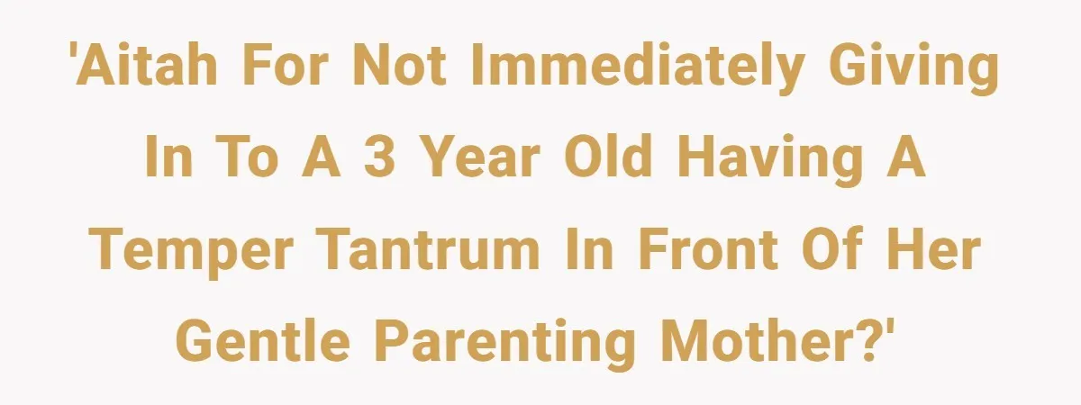 'AITAH for not immediately giving in to a 3 year old having a temper tantrum in front of her gentle parenting mother?'