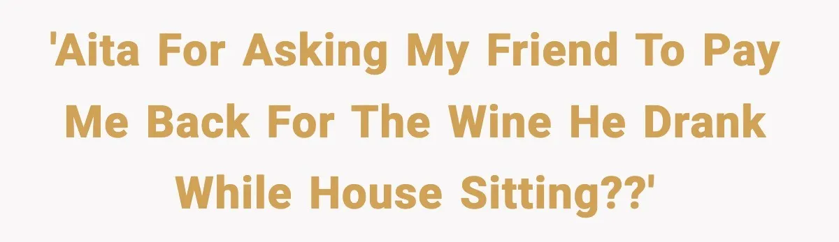 'AITA for asking my friend to pay me back for the wine he drank while house sitting??'