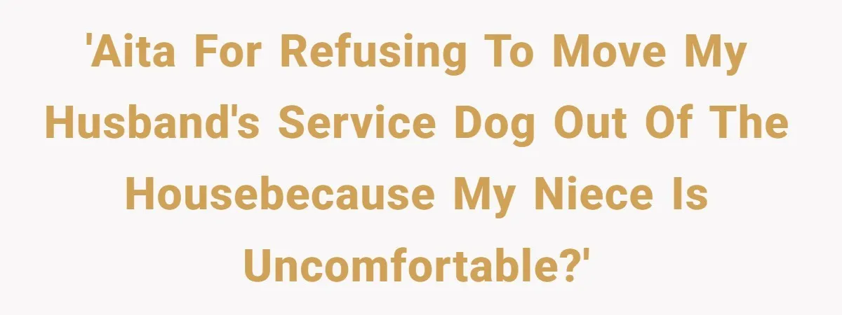 Woman Shuts Down Family’s Request To Remove Service Dog, Gets Accused Of Being Selfish 'AITA for refusing to move my husband's service dog out of the housebecause my niece is uncomfortable?'