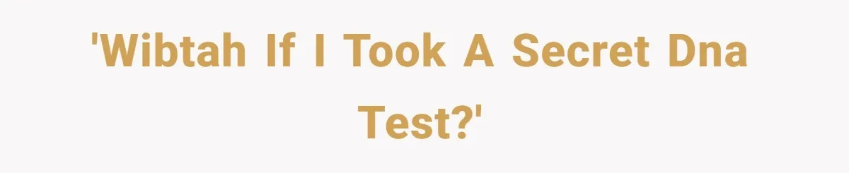 'WIBTAH if I took a secret DNA test?'