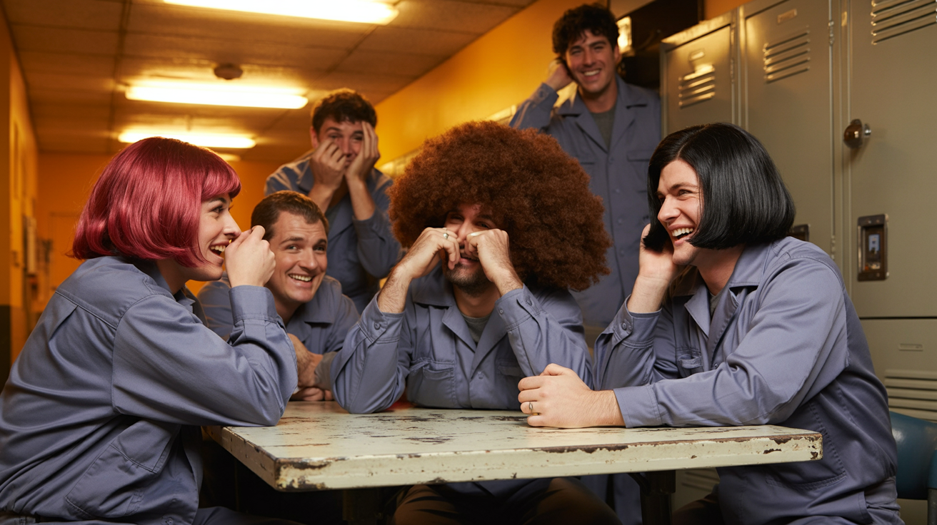 Workplace Enforces Hair Rule, Staff Respond With the Most Ridiculous Wigs Workplace Enforces Hair Rule, Staff Respond With the Most Ridiculous Wigs